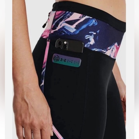 Under Armour Run Anywhere Ankle Tights Black Reflective Exercise Legging Size L - Picture 10 of 13